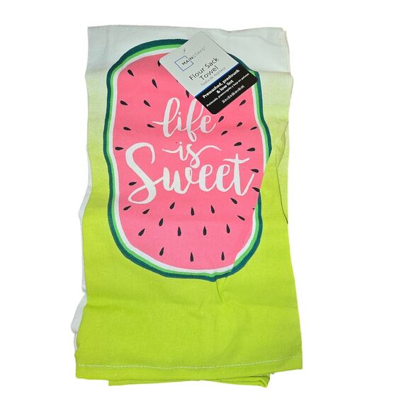 Decorative Flour Sack Towels Life is Sweet Don't Worry Beach Happy - Picture 2 of 5